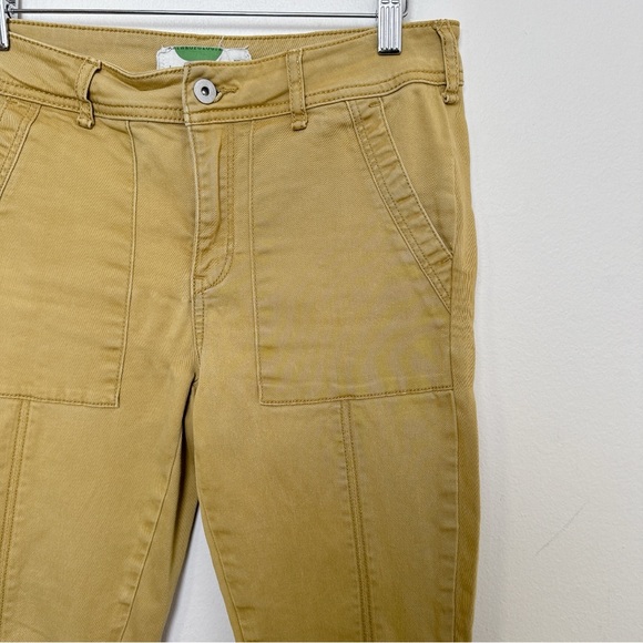 Anthropologie Womens 27 Jefferson Mustard Yellow Slim Utility Pants CN - Picture 5 of 16